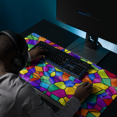 Mosaic Pattern Glass Color Gaming Mouse Pad