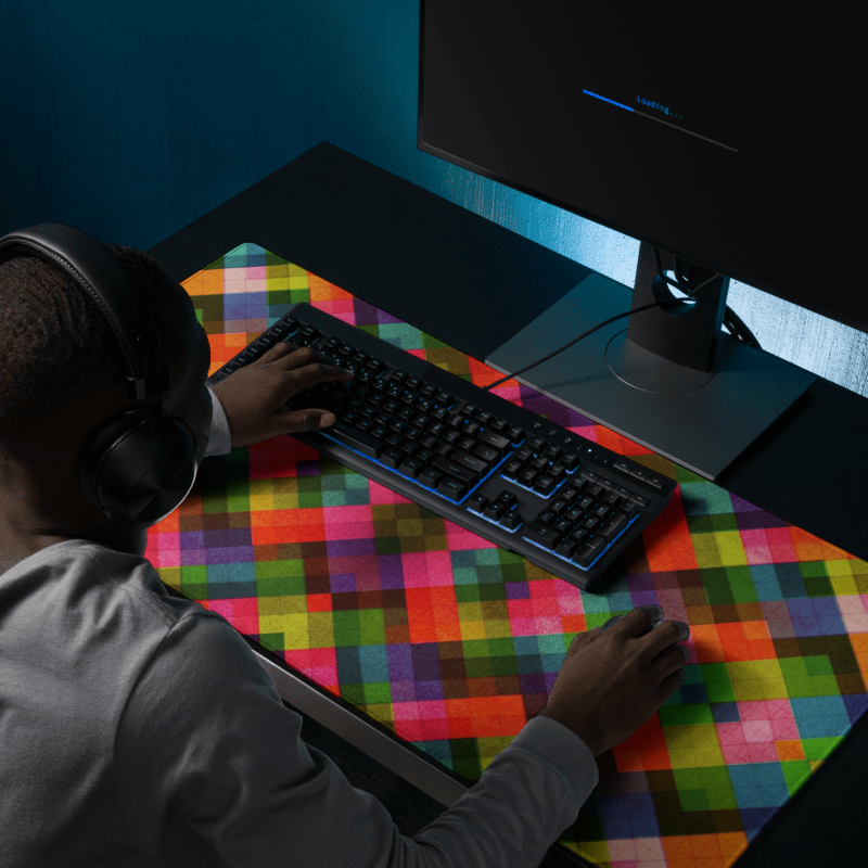 Banig Mosaic Pattern Glass Color Gaming Mouse Pad