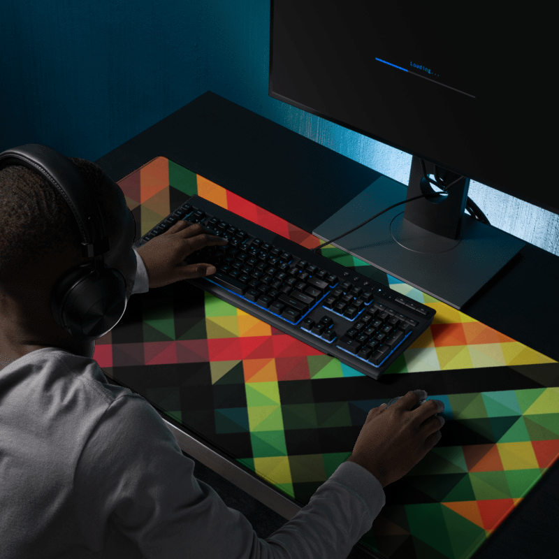 Multi Mosaic Pattern Glass Color Gaming Mouse Pad