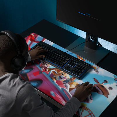 Vibrant cartoon animals a rollercoastertheir expressions Gaming Mouse Pad