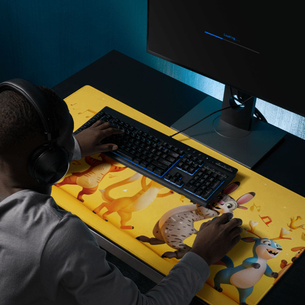 Lively cartoon dancing tails tapping Gaming Mouse Pad